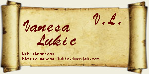 Vanesa Lukić vizit kartica